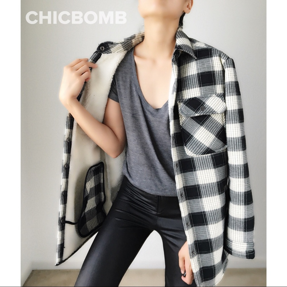 Boyfriend faux shearling jacket - Picture 2 of 8